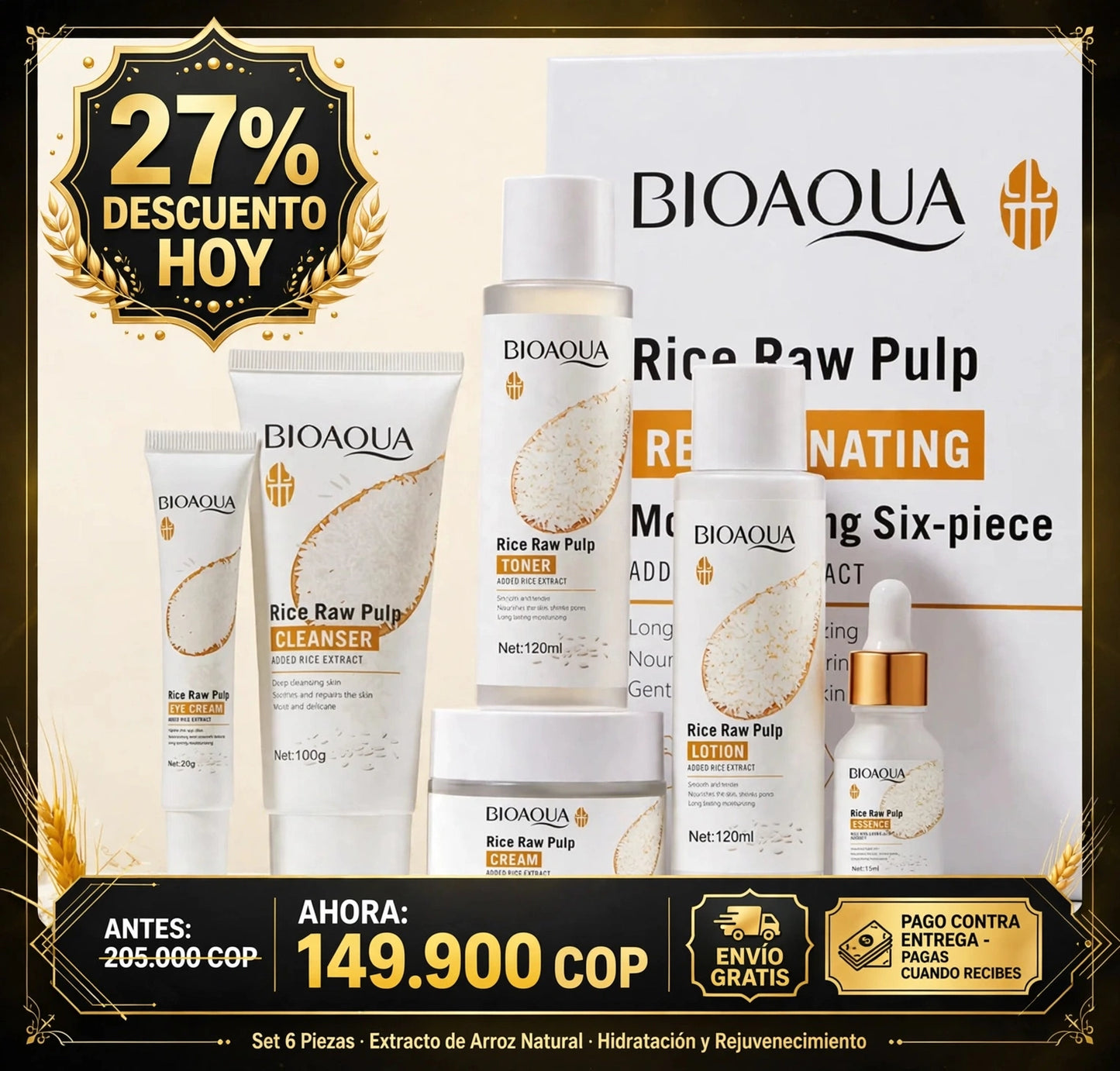Skincare Arroz BIOAQUA – Cuidado Facial